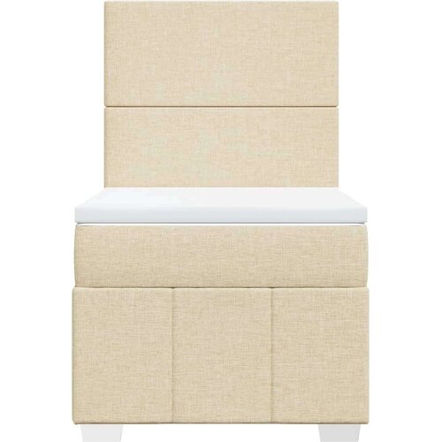 VidaXL Krevet s oprugama i madracem krem 90 x 200 cm od tkanine Slike