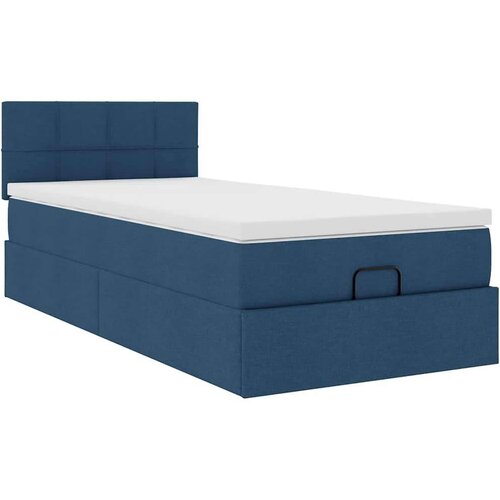 VidaXL otomanski krevet s madracem plavi 90x200 cm tkanine Slike