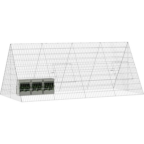  Kavez za zečeve Srebrno 215 x 100 x 85 cm Cinkani čelik Slike