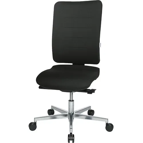 eurokraft pro Vrtljiv pisarniški stol V3, oblazinjeno hrbtno naslonjalo, črno / črne barve