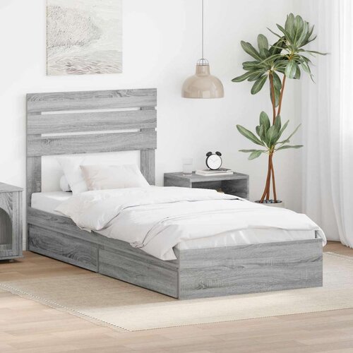  Okvir za krevet Siva Sonoma 75 x 190 cm Konstruirano drvo Cene