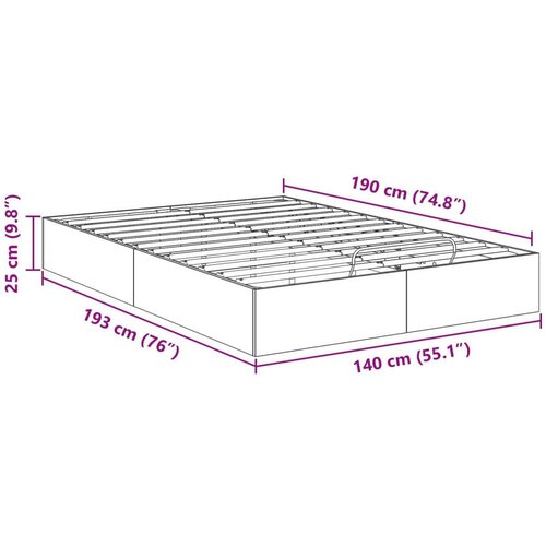  Otoman krevet Dimljeni hrast 193 x 120 x 25 cm Iverica - Dimljeni hrast 140 x 190 cm Slike