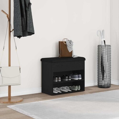  Klupa za pohranu Crni hrast 62 x 32 x 50 cm Konstruirano drvo Cijene