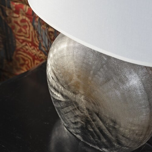 ONLI Stona lampa CERAMICA 1xE27/15W/230V 51 cm srebrna/bela Slike