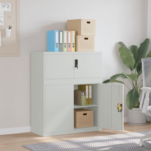 VidaXL Ormarić za spise svjetlosivi 90 x 40 x 110 cm čelični Slike