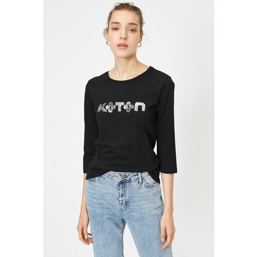 Koton t-shirt - black - regular fit Slike