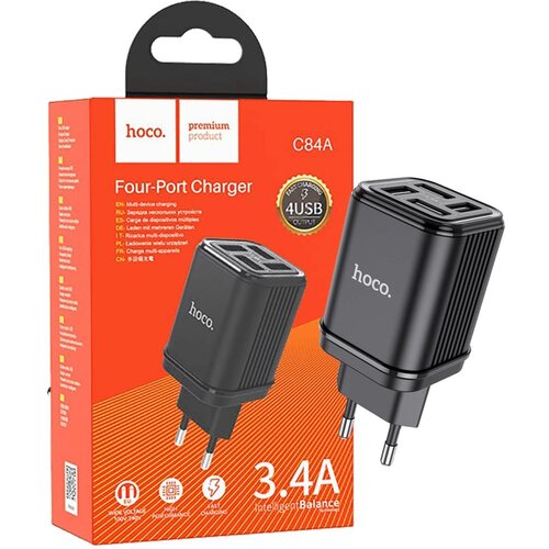 hoco. Punjač kućni, 4xUSB, 3.4A, za smartphone , tablete… – C84A Resolute Black Cijene