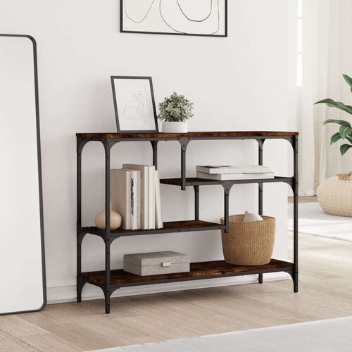 Konzolni stol boja hrasta 100x30x75 cm od konstruiranog drva Slike