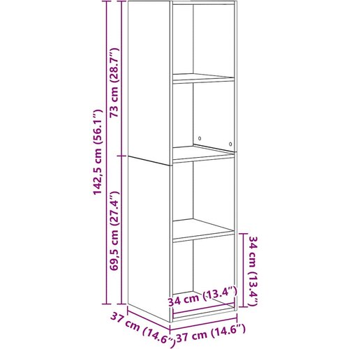  Set TV komoda Zidne 2 pcs Crni hrast 37 x 37 x 142,5 cm Slike