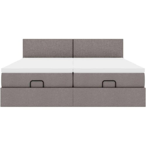 VidaXL otomanski okvir kreveta s madracima smeđesivi 200x200cm tkanine Slike