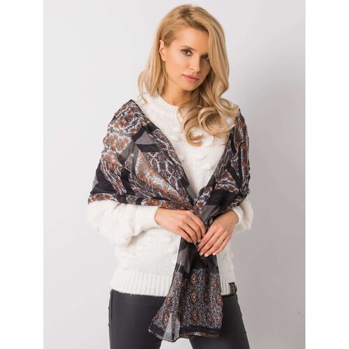 Fashion Hunters Black and orange patterned scarf Slike