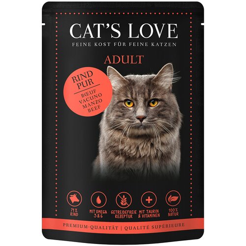 Cat&amp;#039;s Love 12 x 85 g - Čista govedina Slike