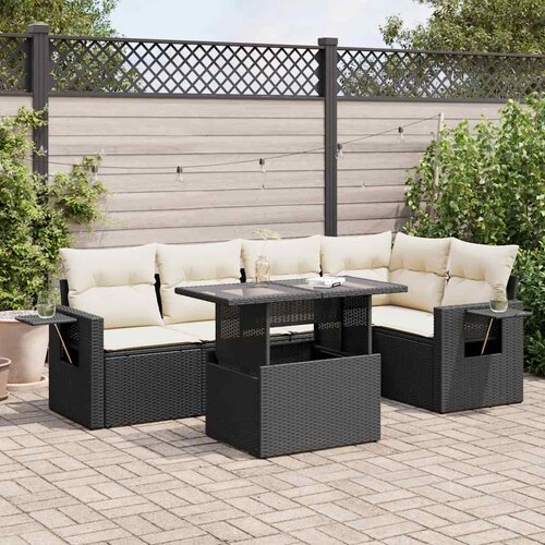  6-dijelni set vrtnih sofa od poliratana s jastucima Slike