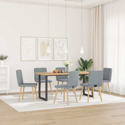 Maison Chic Jedilni stoli - Vzorci stoli 6 kosov svetlo sivo blago A1307, (22032114) Slike