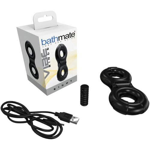Bathmate Vibe Ring Eight - punjivi, vibrirajući prsten za penis (crni) Cijene