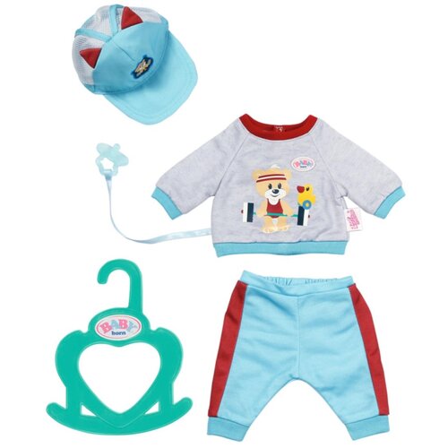 Baby Born Little &amp;Scaron;portno oblačilo-modro 36cm 831878 Slike
