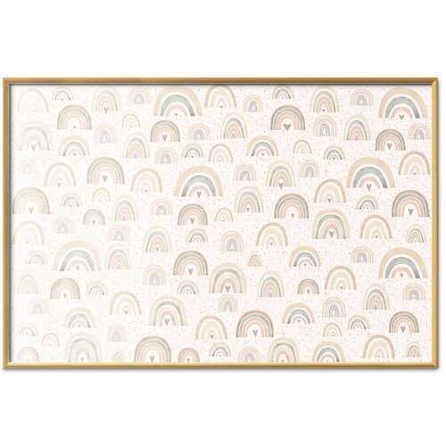  Plakat - Rainbows and Hearts 60x40 Zlatni okvir Slike