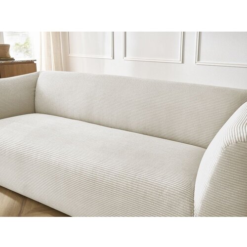Bobochic Paris Bež sedežna garnitura iz rebrastega žameta 242 cm Giorgia &amp;ndash; Slike