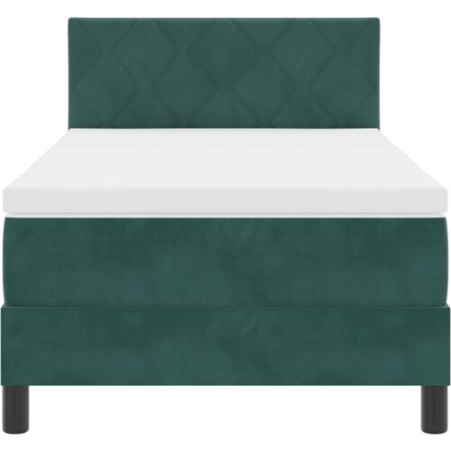 VidaXL box spring krevet s madracem tamnozelena 90x200 cm bar&amp;scaron;un Slike