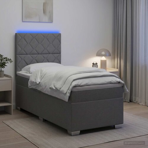  Krevet s box springom, madracem i LED-om 90 x 190 cm Slike