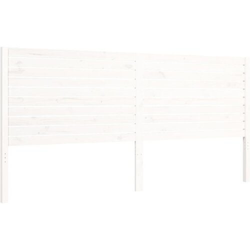  Okvir za krevet s uzglavljem bijeli 200x200 cm od masivnog drva Slike