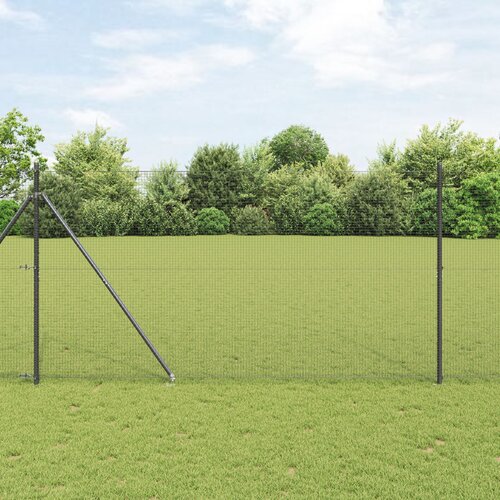VidaXL Zavarena Ograda sa 7 &amp;Scaron;iljaka Siva 1.5x10 m Čelik Slike