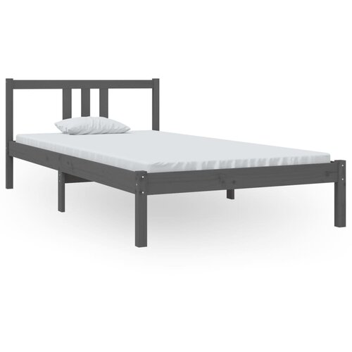 Maison Chic Posteljni okvir - Enojna postelja - Postelja za odrasle siv iz trdnega lesa 100x200 cm-J9009, (21775854) Cene