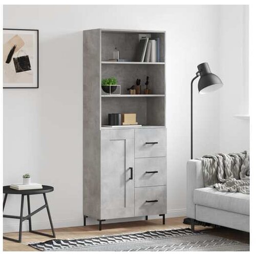 vidaXL Visoka komoda siva betona 69 5x34x180 cm od konstruiranog drva Cijene