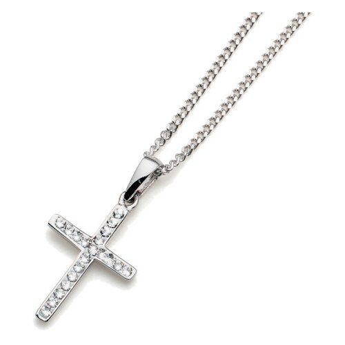 Oliver Weber ženski Cross 925AG Crystal Srebrni Lančić Sa Belim Swarovski Kristalnim Priveskom Slike
