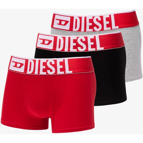 Diesel Umbx-Damienthreepack-XL Logo Boxer 3-Pack Red/ Grey/ Black