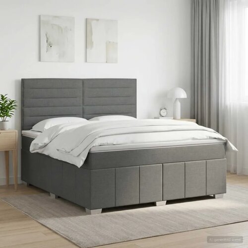 Boxspring krevet s madracem Tamnosiva 180 x 200 cm Tkanina - Tamnosiva 180 x 200 cm Dizajn linija Cijene