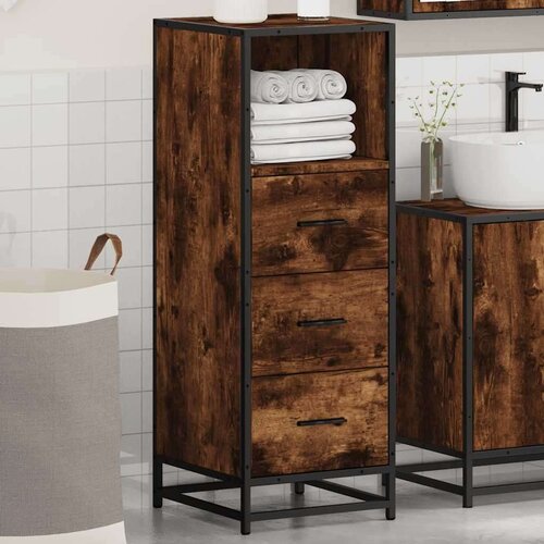VidaXL Kupaonski ormarić dimljeni hrast konstruirano drvo Slike