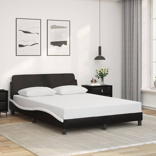  Okvir za krevet Dover crno-bijeli 140x190 cm umjetna koža Cene