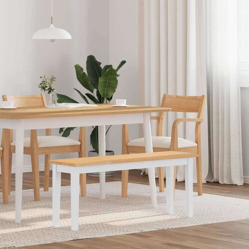 vidaXL Klupa 110 cm bijela puna drvena guma Cijene
