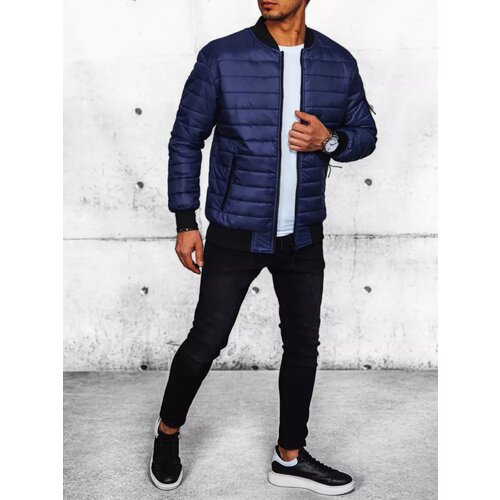 DStreet Men's Quilted Bomber Jacket dark blue Cene