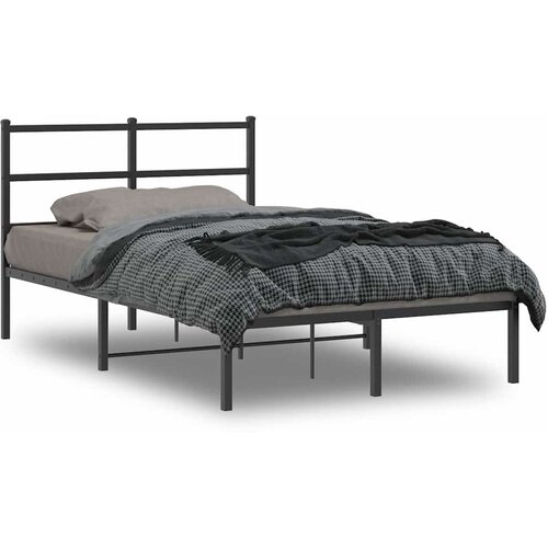  Metalni okvir za krevet s uzglavljem crni 120x190 cm Cijene