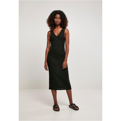 UC Curvy Women&amp;#039;s sleeveless midi dress with ribbing black Slike