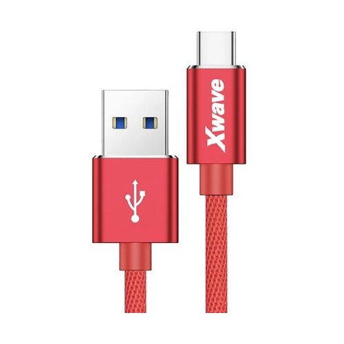 X Wave kabl za punjač usb a 3.0 (muški) na usb c 3.1 (muški) 2m crveni upleteni Cene