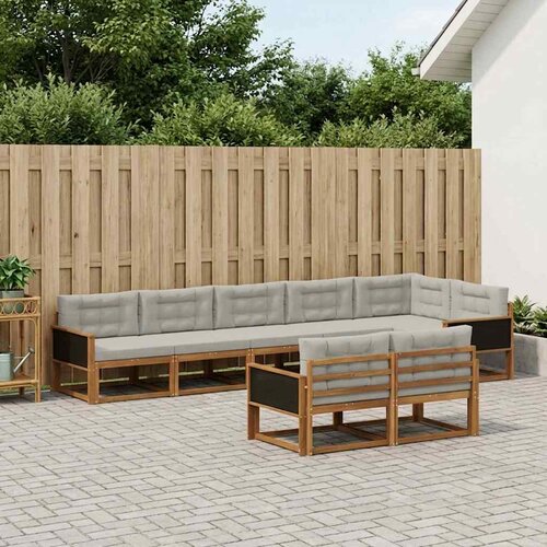  Set vanjskih sofa 8 pcs Prirodna i Svjetlosiva Cene
