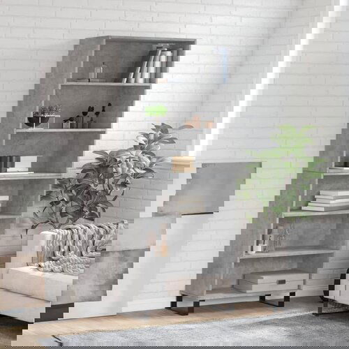 VidaXL Visoka komoda siva betona 69 5x32 5x180 cm konstruirano drvo Slike