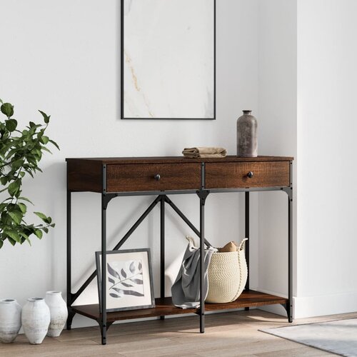 VidaXL Konzolni stol boja smeđeg hrasta 100x39x78 5 cm Slike