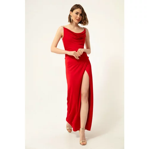 Lafaba Evening & Prom Dress - Red - Asymmetric