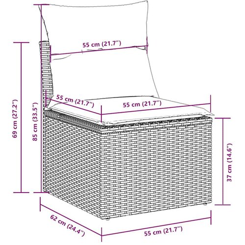 vidaXL 11-dijelni set vrtnih sofa poliratan s jastucima svijetlosivi Cijene