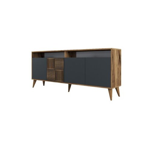 Hanah home Milan 521 trpezarijski sto i komoda, set od 2 dela, Orah-antracit Slike