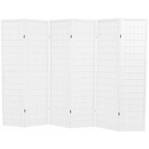  Sklopiva sobna pregrada sa 6 panela u japanskom stilu 240x170 cm bijela