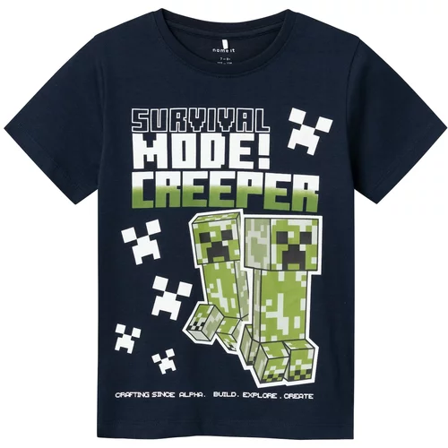 name it Majica 'Mylius Minecraft' temno modra / svetlo zelena / bela