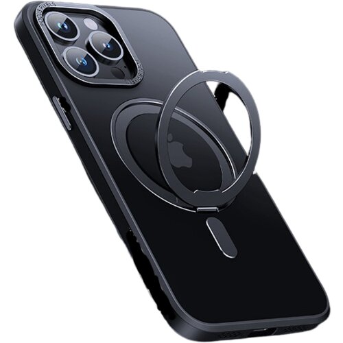 INF Magnetna zaščitna torbica za telefon z nevidnim stojalom, združljiva z iPhone Black iPhone 14 Pro Max, (21373190) Cene