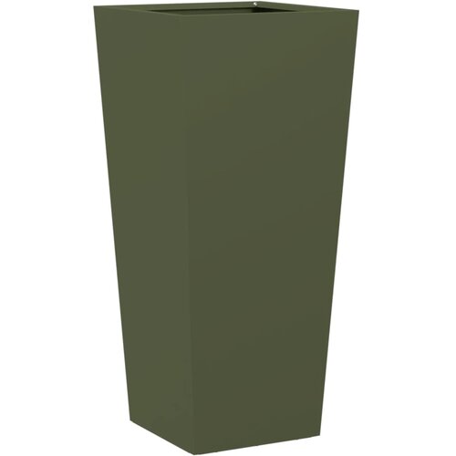 Maison Chic Vrtno korito - Greda - Cvetlični Lonec olivno zelena 35x35x75 cm jeklo, (21789924) Cene
