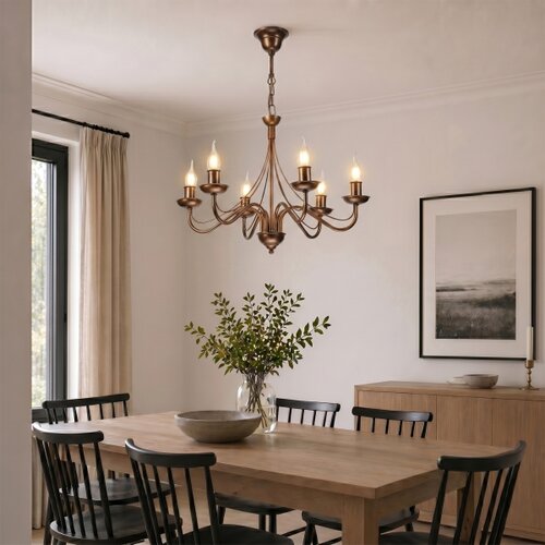  Luster na lancu ANTON 6xE14/60W/230V bronzan Slike