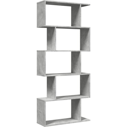 Pregrada regal za knjige 5 razina sivi 70x24x161 cm drveni Slike
